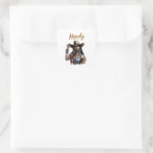 Hallo Quadratischer Aufkleber (Tasche)
