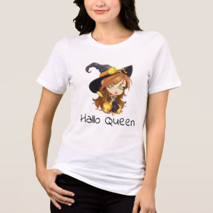 Hallo Queen   Halloween Tri-Blend Shirt