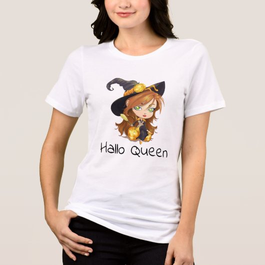 Hallo Queen | Halloween Tri-Blend Shirt (Vorderseite)