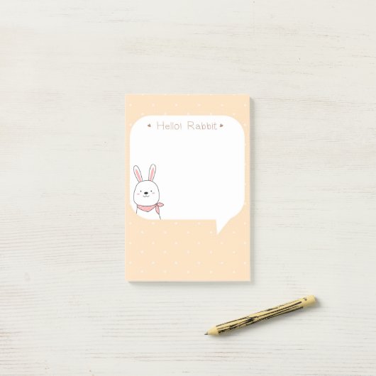 Hallo Rabbit Post-it Klebezettel (Auf Schreibtisch)
