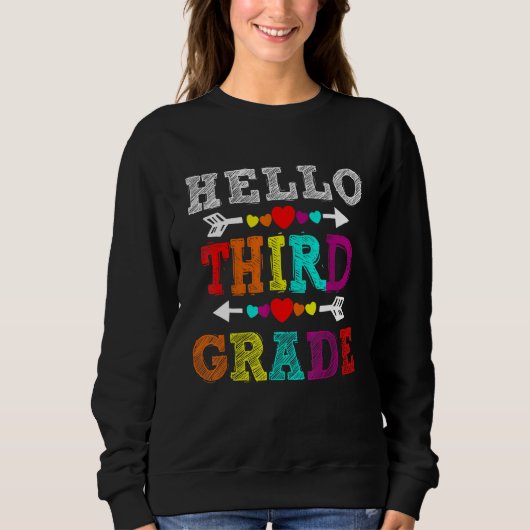 Hallo Rainbow Dritte Klasse Lehrer Kinder Sweatshirt (Vorderseite)