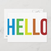 Hallo Rainbow Postkarte (Vorne/Hinten)