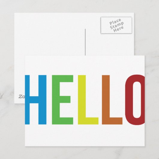 Hallo Rainbow Postkarte (Vorne/Hinten)