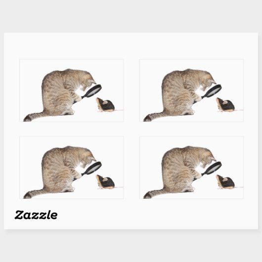 Hallo? Rechteckiger Aufkleber (Blatt)