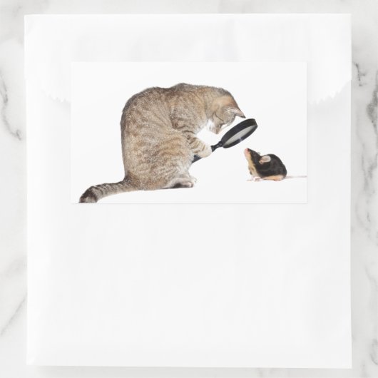 Hallo? Rechteckiger Aufkleber (Tasche)