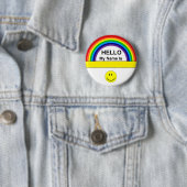Hallo Regenbogen-Knopf Button (Beispiel)
