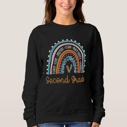 Hallo Regenbogenlehrer der zweiten Klasse Schüler Sweatshirt (Vorderseite)