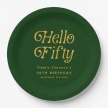 Hallo Retro Green und Gold 50. Geburtstagsparty