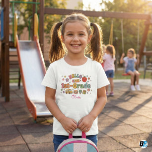 Hallo Retro Groovy Benutzername Kinder der 1. Klas Baby T-shirt