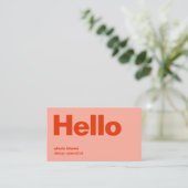 Hallo Retro Moderne Rot und Rosa Stilvoll Trendy Visitenkarte (Stehend Vorderseite)