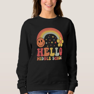 Hallo Retro-Regenbogen-Lehrer der Mittelschule Zur Sweatshirt