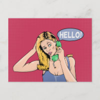 Hallo Retro-Telefon Pop-Art
