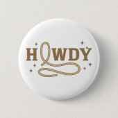 Hallo Retro-Western-Seil-Typografie Button (Vorderseite)