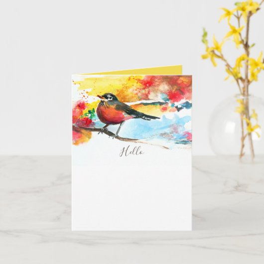 Hallo Robin Greeting Small Karte (Gelbe Blume)