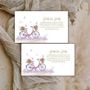 Hallo Rose Lavendel Fahrrad Bücher Baby-Party Begleitkarte