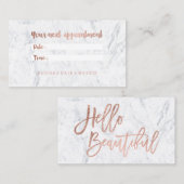 Hallo Rosengoldtypographie-Marmorverabredung Terminkarte (Vorne/Hinten)