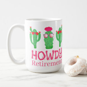 Hallo Ruhestand Lustige Western-Kaktus-Charaktere Kaffeetasse