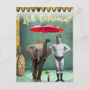 Hallo Ruhestand Vintage Kraftmensch  Postkarte