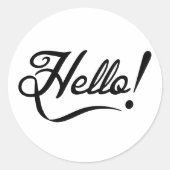 Hallo Runder Aufkleber (Vorderseite)
