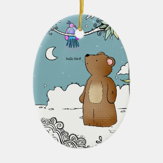 Hallo sagte Vogel Herrn Bear - Verzierung Keramikornament (Vorne)