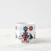 Hallo Sailor Anchor Segelboot Design Espressotasse (Vorderseite)