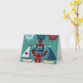 Hallo Sailor Anchor Segelboot Design Karte (Gelbe Blume)