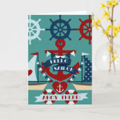 Hallo Sailor Anchor Segelboot Design Karte (Gelbe Blume)