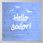 Hallo Sailor Fun Boating Beach Art Poster (Vorne)