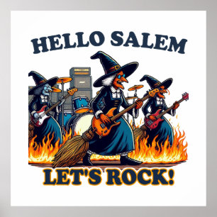 Hallo Salem Massachusetts Hexenrockband Poster