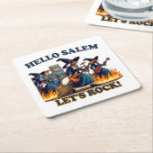 Hallo Salem Massachusetts Hexenrockband Rechteckiger Pappuntersetzer (angewinkelt)