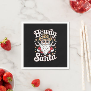 Hallo Santa Western Cowboy Rodeo Weihnachtsgeschen Serviette