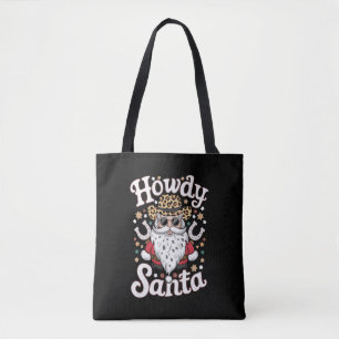 Hallo Santa Western Cowboy Rodeo Weihnachtsgeschen Tasche