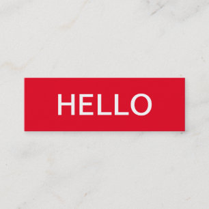 Hallo Schlicht Simple Clean Red White Beruflich Mini Visitenkarte