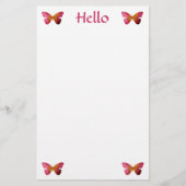 Hallo, Schmetterlingsbriefpapier Briefpapier (Vorderseite)