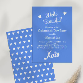 Hallo schön! Blue XOXO Galentine's Day Party Einladung