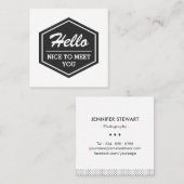 Hallo schön, dich zu treffen | Modern einfach, sti Quadratische Visitenkarte (Vorne/Hinten)