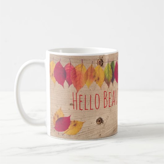 Hallo schön farbenfroher Herbst lässt Grenzen Kaffeetasse (Links)