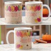 Hallo schön farbenfroher Herbst lässt Grenzen Kaffeetasse