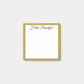Hallo schön! Gold Glitzer minimal einfach! Post-it Klebezettel (Vorderseite)