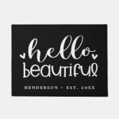 Hallo schön| Moderne Kalligrafie Personalisiert Fußmatte (Vorderseite)