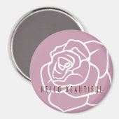 Hallo schön - Moderner Chic Floral Pink Rose Magnet (Vorderseite/Rückseite)