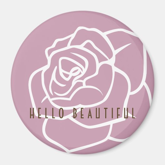 Hallo schön - Moderner Chic Floral Pink Rose Magnet (Vorne)