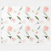 Hallo Schöne Aquarell-Blumen rosa Garten Chic Fleecedecke (Vorderseite (Horizontal))