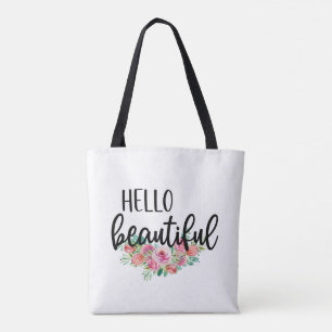 Hallo schöne Aquarellrosen Typografie Modern Tasche