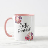 Hallo Schöne Blume Zitat Kaffee Tasse (Links)