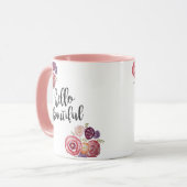 Hallo Schöne Blume Zitat Kaffee Tasse (Vorderseite Links)