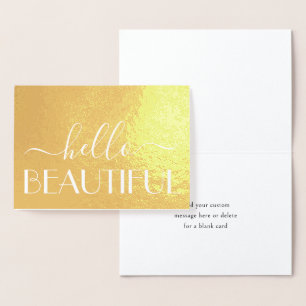 Hallo Schöne Chic Moderne Typografie Gefaltete Not Folienkarte