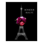 Hallo schöne, dramatische Peongs mit Eiffelturm Poster (Vorderseite)