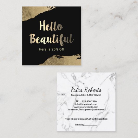 Hallo schöne empfehlungskarte (Vorne/Hinten)