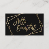 Hallo schöne Imitate Gold Drehbuch geometrisch sch Visitenkarte (Vorderseite)